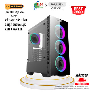 Vỏ case máy tính gipco gaming led rgb 2 mặt kính cường lực- gip5986lh
