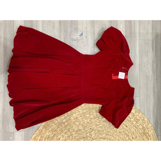 đầm bí nhung đỏ thanh lý