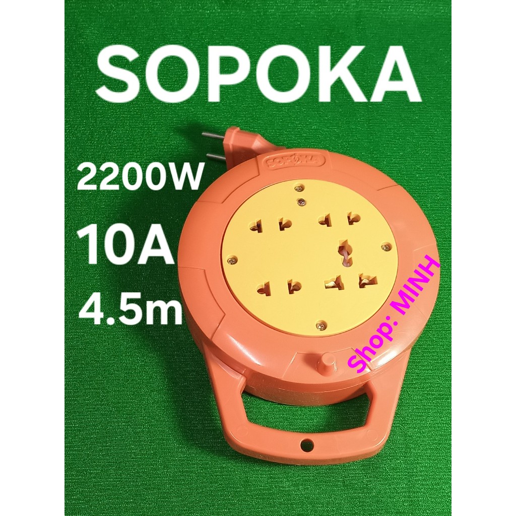 Ổ cắm điện Sopoka Q45R 2200W 4.5m - ổ cuốn dây Sopoka 2200W, ổ cắm điện 2200W, ổ cuốn dây 2200W 4,5m