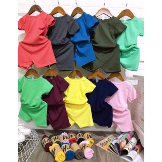 Bộ trơn cho bé, set đồ bộ cho bé, Bộ quần áo trẻ em chất vải coton co dãn 4 chiều cực mát dễ thấm mồ hôi