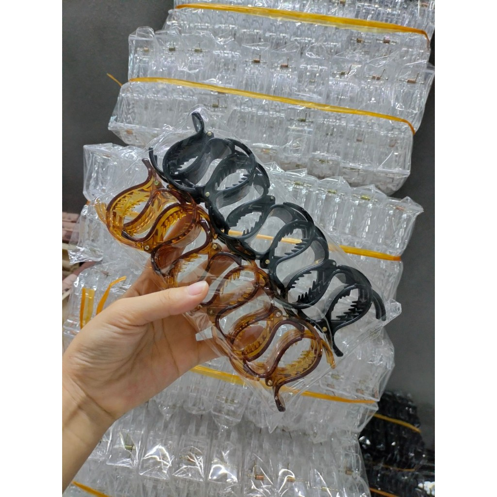 1 [SIÊU SỈ NGUYÊN LỐC] LỐC 12 kẹp tóc càng cua 5 răng HH