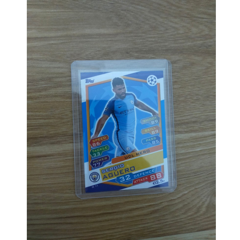 Thẻ Bóng Đá Topps Match Attax 16/17 Nordic Scandinavian Cards - Sergio Aguero - Manchester City - Ma