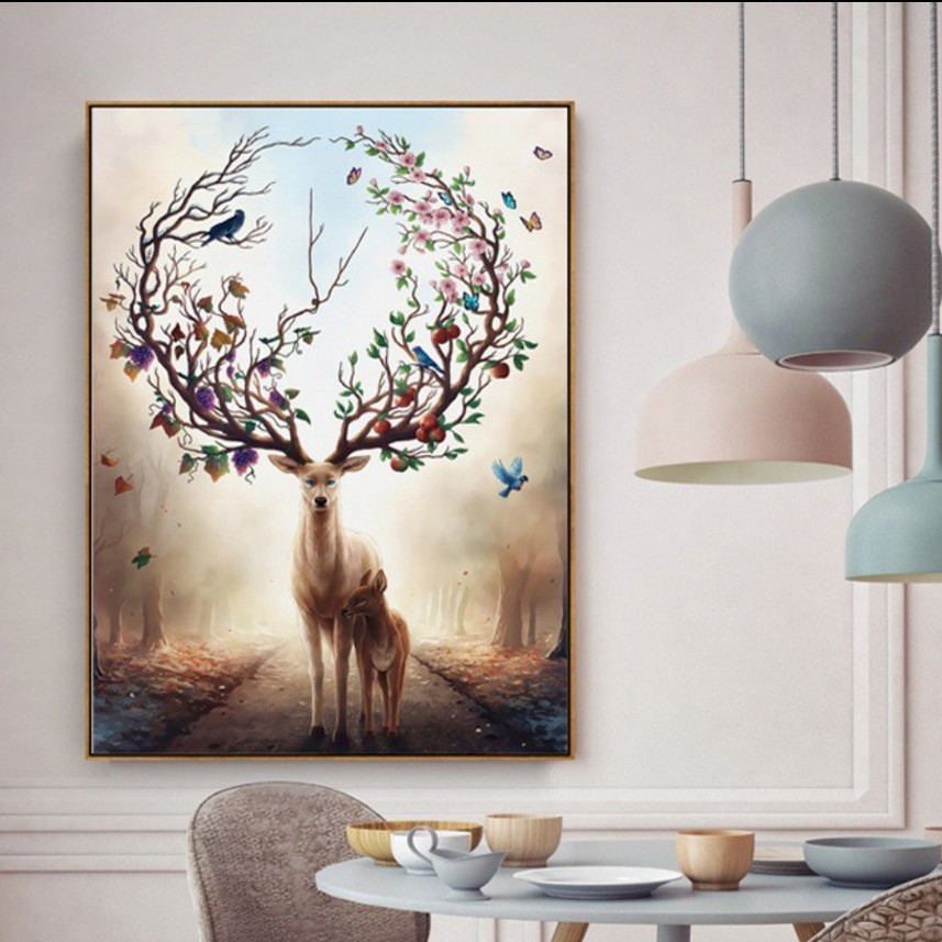 TRANH HƯƠU CANVAS VÀ KHUNG NHỰA GỖ