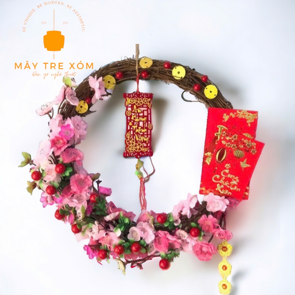 Vòng cỏ bện handmade-trang trí decor