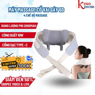 Máy Massage Cổ Vai Gáy 6D Giảm Đau Mỏi Vai Gáy 4 Chế Độ Massage, Máy Massage Và Chườm Nóng Thông Minh Cải Thiện Sức Khỏe
