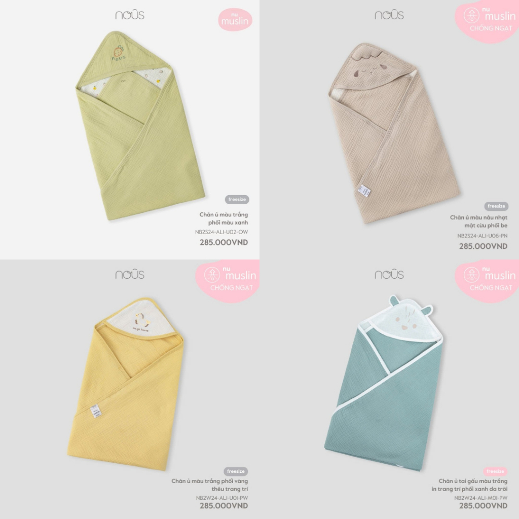 Chăn Ủ Choàng Nous Kích Thước 80x80cm