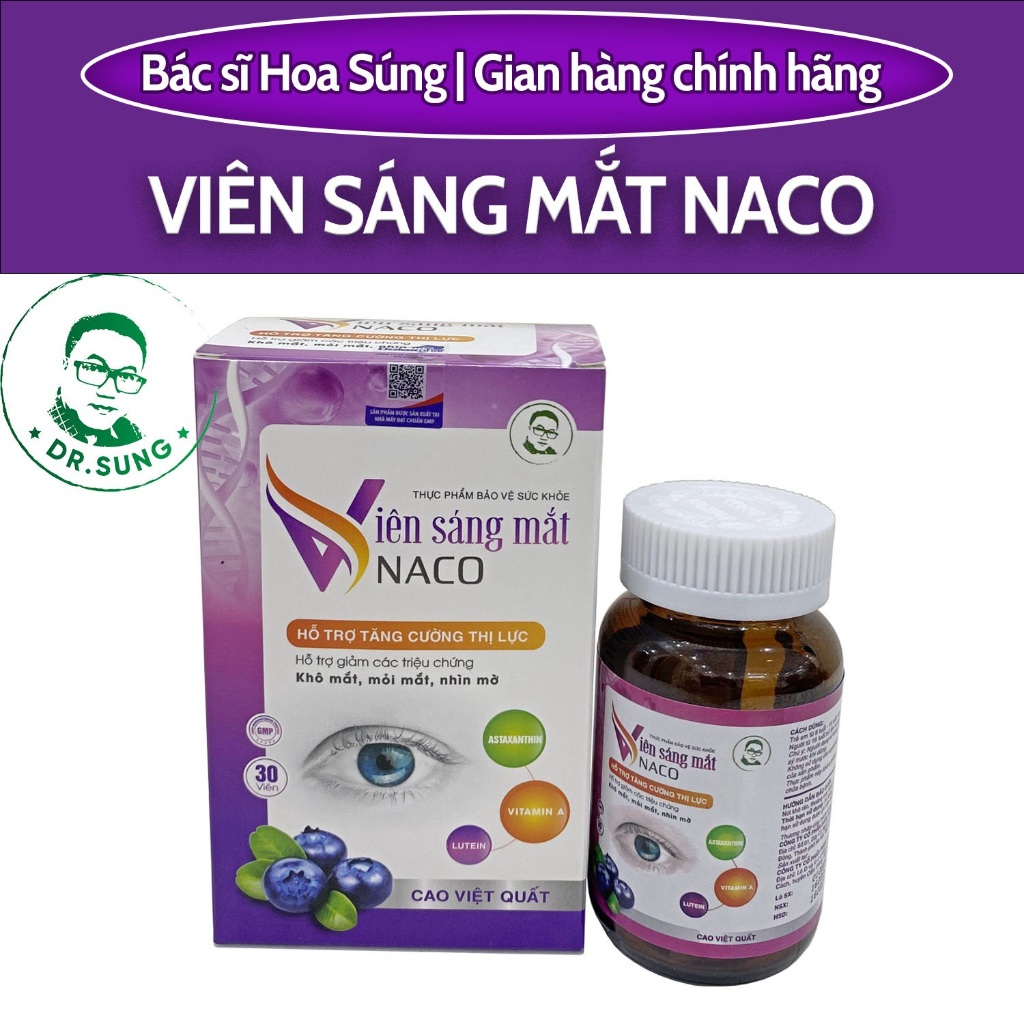 Viên Sáng Mắt NaCo Bộ 2 Hộp 30 Viên Cho Mắt Mờ Nhèo ,Mỏi Mắt...