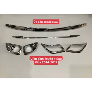 Ốp gầm, viền đèn gầm Vios 2014 - 2018 nhựa mạ crom cao cấp
