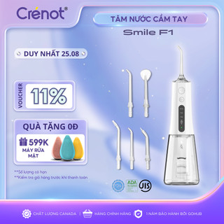 Máy Tăm Nước Cầm Tay Chính hãng Crenot Smile S1 Đầu Nhỏ Gọn Mini Gia Đình Du Lịch Vệ Sinh Tốt Cho Người Niềng Răng Miệng