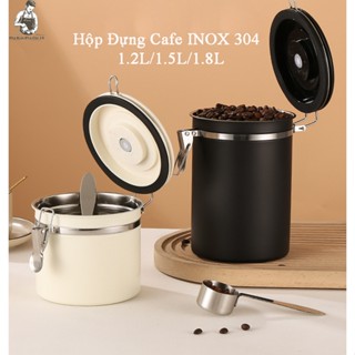  Hộp Đựng Cà Phê Bằng Thép 304|Hộp Đựng Trà Tặng Kèm muỗng 
