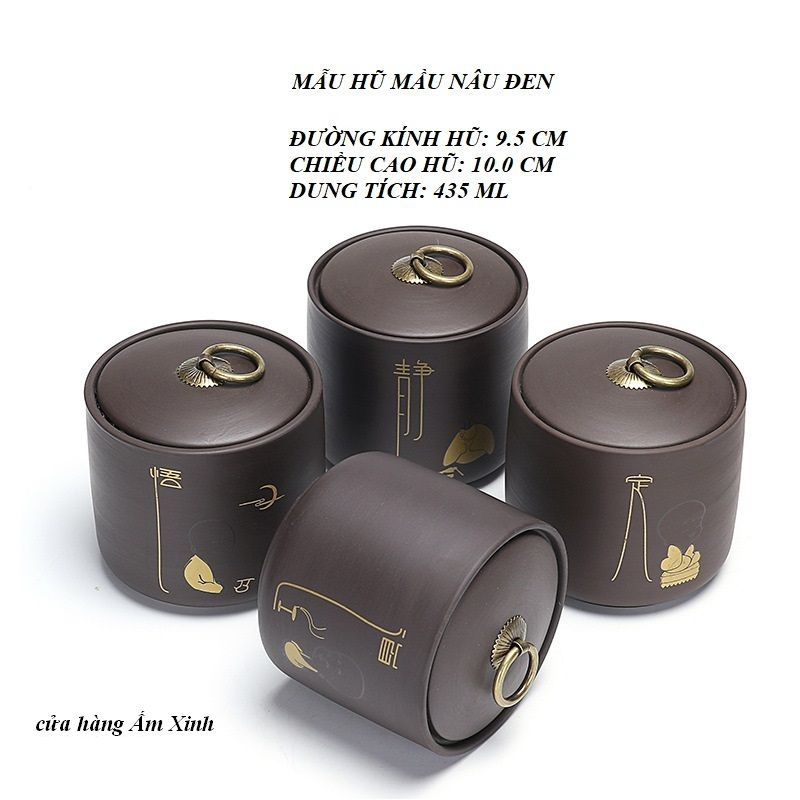Hũ, Bình đựng trà bằng gốm (cỡ lớn, nắp rất khít)