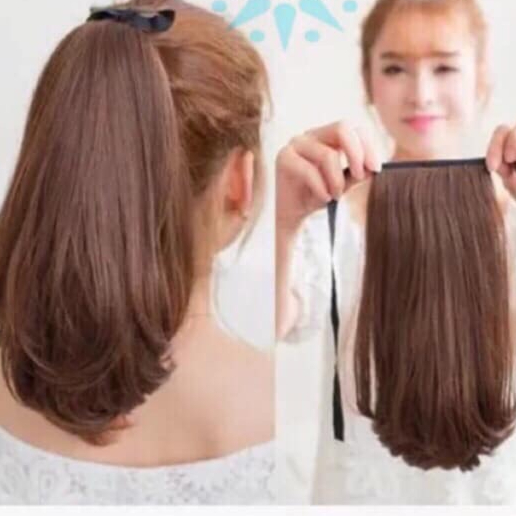 Tóc giả cột ❤️FREESHIP❤️ Tóc giả cột cúp ngắn 35cm