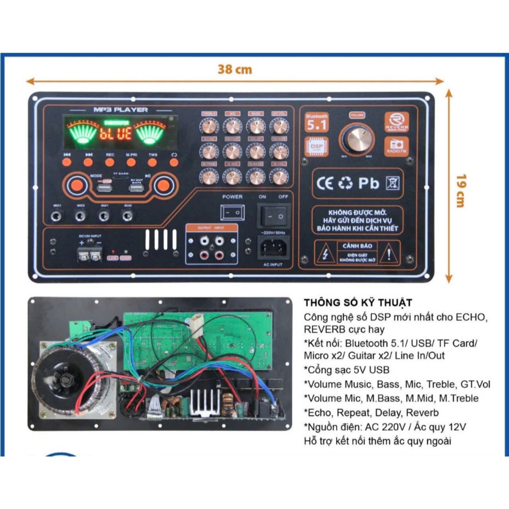 MẠCH LOA KÉO CÔNG SUẤT LỚN 2 KÊNH 300W SIÊU ĐẸP HÀNG MỚI CÓ REVEB