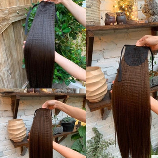 🔥 SALE 50% – Tóc Giả Cột Thẳng Bấm Phồng Chân Tóc 60cm – Sợi Tơ Nhật Cao Cấp