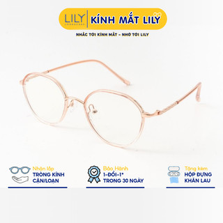 Gọng kính mắt nam nữ LILYEYEWEAR kiểu dáng đa giác tròn hiện đại chất liệu nhựa cao cấp màu sắc thời trang 5764