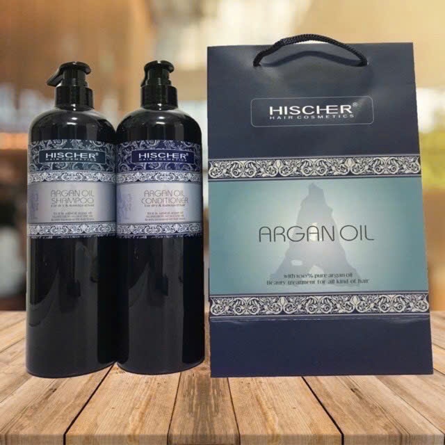 CẶP GỘI XẢ HISCHER PLUS ARGAN OIL 1000ML NGĂN NGỪA GÀU GIẢM RỤNG TÓC