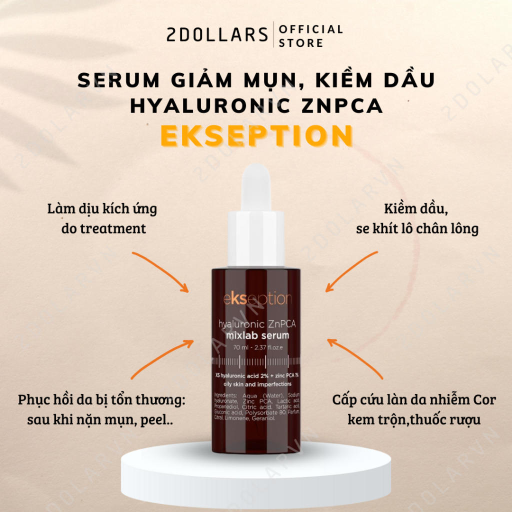 Serum Giảm Mụn, Kiềm Dầu Hyaluronic ZnPCA Ekseption