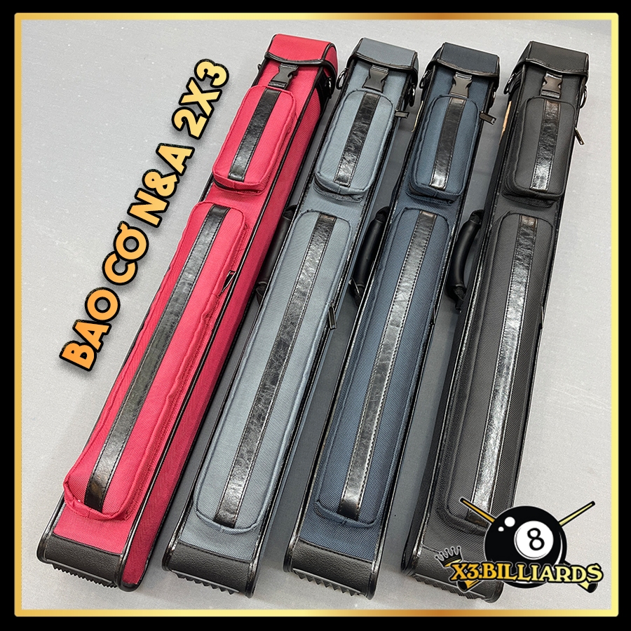 Bao Đựng Cơ Bida 2x3 Cao Cấp N&A, Túi Gậy Bi A Cứng Ngăn Phụ Kiện Khúc Nối Gậy Phá Nhảy. Vải Oxford.