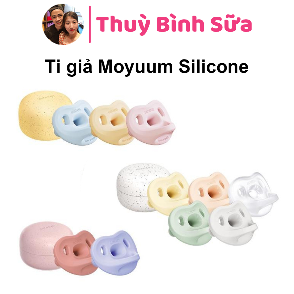  Ti giả Moyuum Silicon Cao cấp Nguyên khối siêu mềm cho bé chính hãng  kèm hộp đựng  