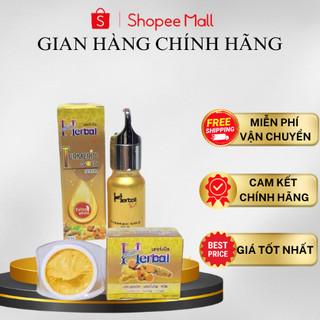 combo Serum nghệ + kem nghệ Herbal Giảm Thâm Mụn, Dưỡng Da Trắng Sáng ( 10ML chính hãng )