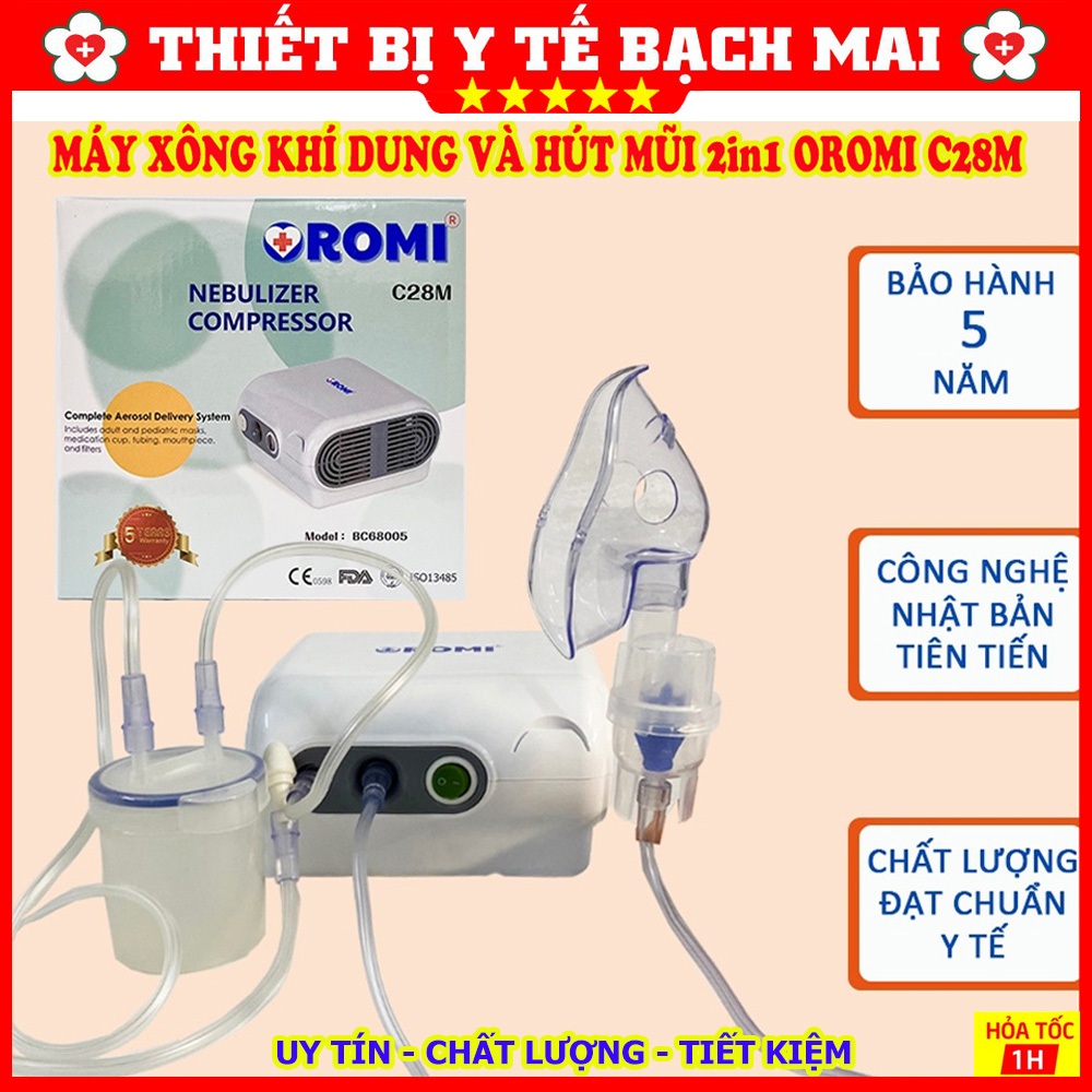 Máy Xông Hút Mũi Họng 2 Trong 1 OROMI C28M - Công Nghệ Nhật Bản, Hàng Chính hãng
