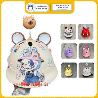Nón Bảo Hiểm Cho Bé Vành Tròn Kèm Tai Mèo Và Charm Gắn Nón Dễ Thương ( 2 -10 Tuổi ) CUTE SHOP