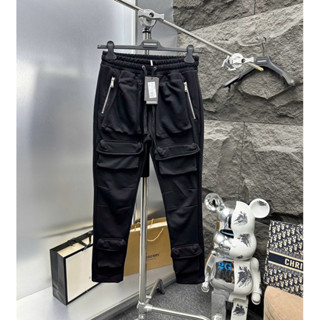 Quần nỉ dài ống đứng Dsq2 dệt túi nắp cargo pants 2 bên túi thêu khoá zip bản to khắc chữ