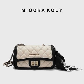   Chính hãng  Túi xách nữ Miocra Koly màu be viền đen kèm khăn- Chio2nd kt 20x6.5x12cm túi xách nữ thời trang giá tốt 