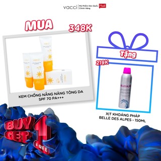 Kem chống nắng nâng tông da SPF 70 PA+++ Vacci Sun Cream