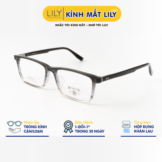 Gọng kính mắt nam nữ LILYEYEWEAR dáng chữ nhật hiện đại chất liệu nhựa Acetate phối càng Titan màu sắc thời trang 32040