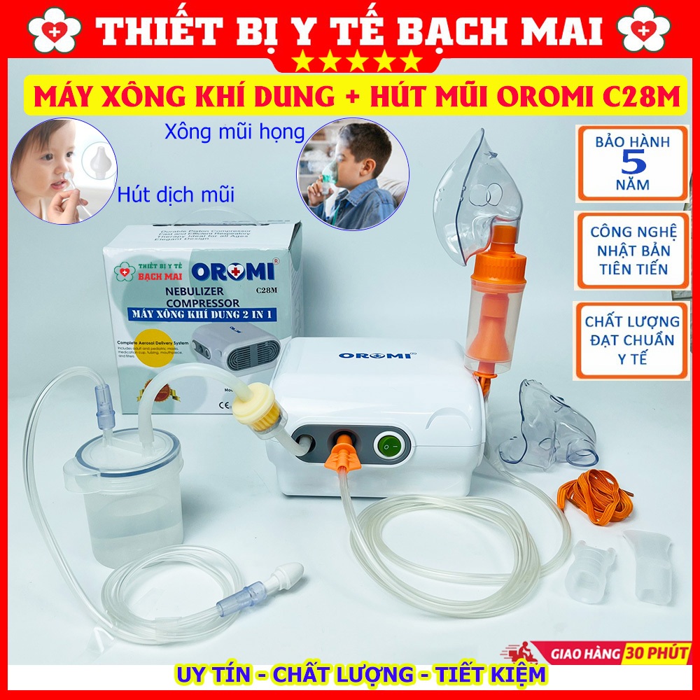 Máy Xông Khí Dung Và Hút Mũi 2 Trong 1 OROMI C28M - Dùng Cho Cả Người Lớn Và Trẻ Em