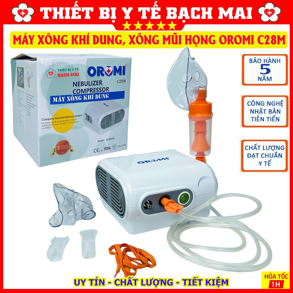 ✅ Máy Xông Khí Dung, Xông Mũi Họng OROMI Model Mới C28M - Công Nghệ Nhật Bản, Bảo Hành 05 Năm