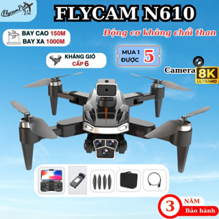 Flycam drone máy bay điều khiển từ xa N610 Pro Max - Play cam GPS, Động cơ không chổi than, Cảm biến chống va chạm
