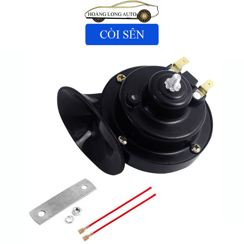 (H26) Còi Sên Dùng Cho Ô Tô Xe Máy 12V (Hộp 1 Còi) Tặng Kèm 2 Giắc Còi