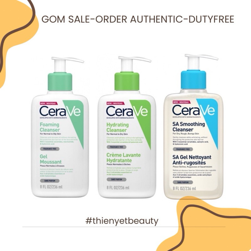 Sữa rửa mặt Cera Foaming, Hydrating cho da dầu mụn, khô, nhạy cảm 473ML