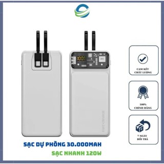 Sạc Dự Phòng 30000mah  Sạc Nhanh Chuẩn PD,Tích hợp Dây Sạc,Thích Hợp Mọi Loại Máy- Bảo hành 12 tháng phukienleo.offi