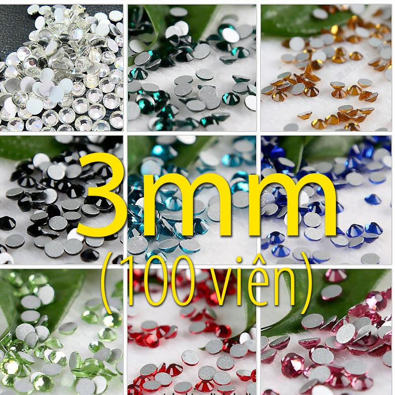 HẠT ĐÁ PHA LÊ 3MM - TRANG TRÍ ĐIỆN THOẠI, NAILS (1440 VIÊN)