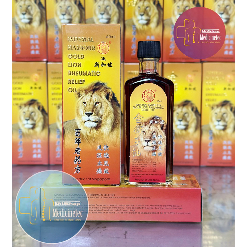 [chính hãng] DẦU SƯ TỬ ĐỎ IMPERIAL HARBOUR GOLD LION RHEUMATIC RELIEF OIL 60ML SINGAPORE