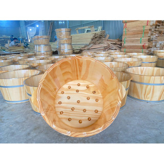 CHẬU GỖ NGÂM CHÂN CÓ HẠT