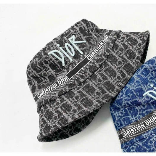 (Hàng VNXK) Nón thời trang, mũ Bucket vành tròn Dior vải JEAN nhập thời trang chuẩn hàng hiệu (ẢNH T