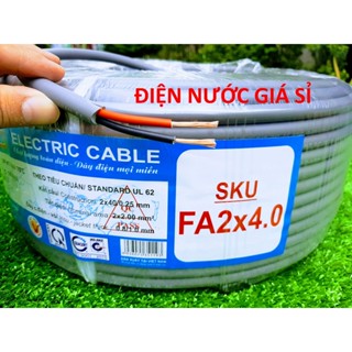  Dây Điện Đôi 2 Lõi 2x4.0 Vỏ Bọc Xám Fadaco Đồng Nguyên Chất  1 met Tới . 
