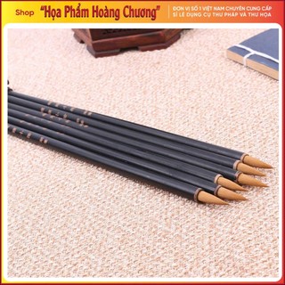 Bút lông thư pháp tiểu khải lang hào cán tre