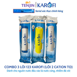 Combo 3 Lõi Thô 123 Smax Duo Karofi (Lõi 2 Cation To) Giúp Làm Mềm Nước Cứng, Lọc Sơ Bộ Và Bảo Vệ Màng RO