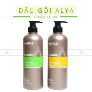  Cặp Dầu Gội Xả Marubi Keratin 750ML x 2 Phục Hồi Tóc Khô Xơ Hư Tổn Dầu Gội Giảm Rụng Tóc và Ngăn Ngừa Gàu. ALYA VN 