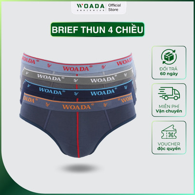 [Combo 5] Quần Lót Nam Dáng Brief Chất Liệu Thun 4 Chiều Cao Cấp Thương Hiệu WOADA LK120B