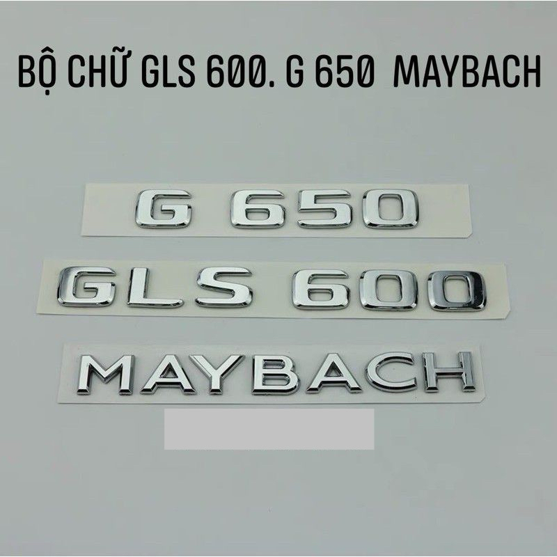 logo chữ nổi MAYBACH S 650 GLS 600 V12 dán thân xe mạ crom cao cấp như xịn.