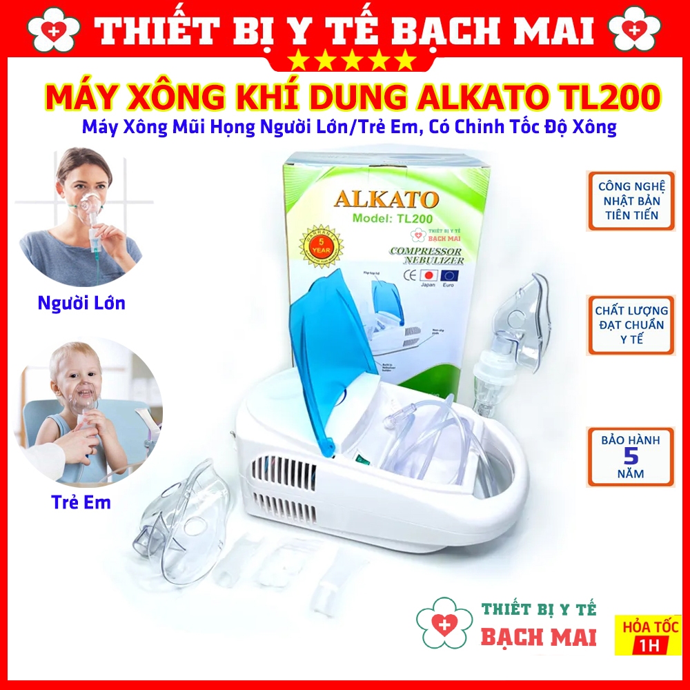 Máy Xông Khí Dung ALKATO TL200 - Máy Xông Mũi Họng ALKATO TL-200, Công Nghệ Nhật Bản, Bảo Hành 5 Năm