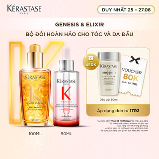 Bộ dưỡng chất chăm sóc tóc và da đầu Kérastase (Dưỡng tóc Elixir Ultime 100ml - Giảm rụng Genesis 90ml)