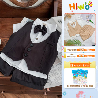 Bộ Công Tử 3 Chi Tiết Sành Điệu, Bộ Gile Cộc Tay Cho Bé Trai Đi Chơi Đi Tiệc Phong Cách Thời Trang (C0553)