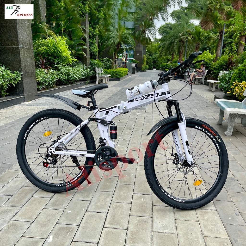 xe đạp thể thao laux jack gấp gọn, xe đạp địa hình gấp gọn 26 inch 21 tốc độ có giảm xóc trước sau